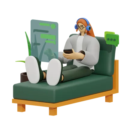 Online Chat  3D Illustration