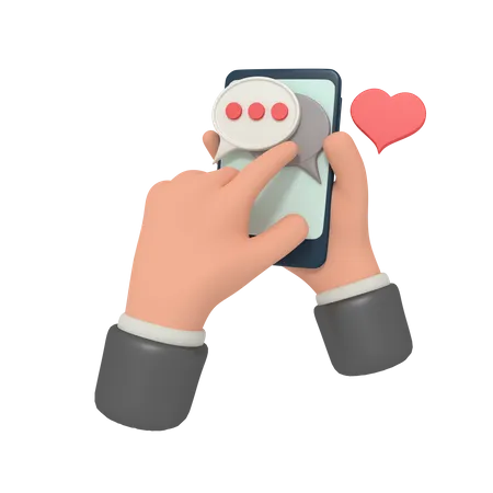 3 D Illustration Of Communication Chatting On Phone 3D Icon