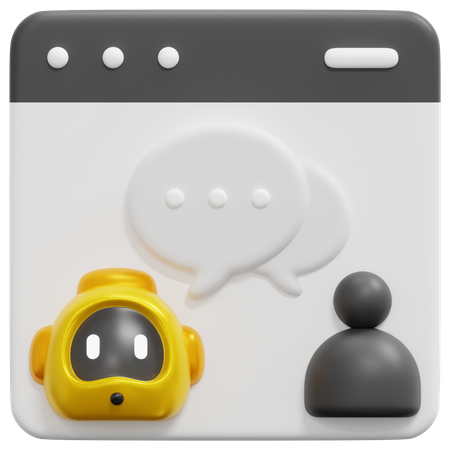 Online Chat Bot  3D Icon