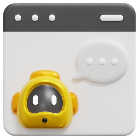 Online Chat Bot  3D Icon