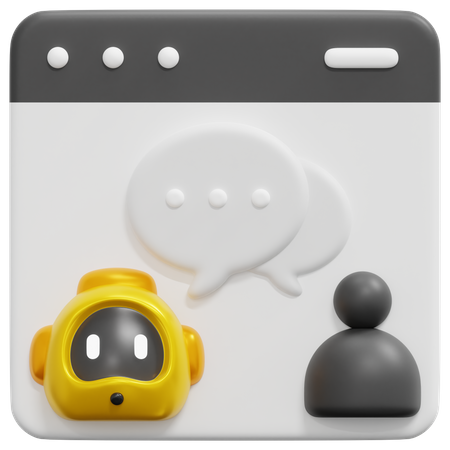 Online Chat Bot  3D Icon