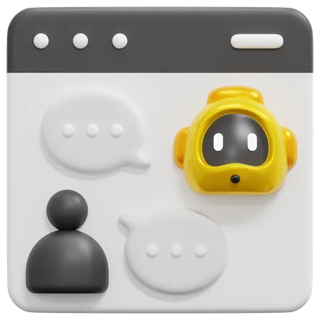 Online Chat Bot  3D Icon