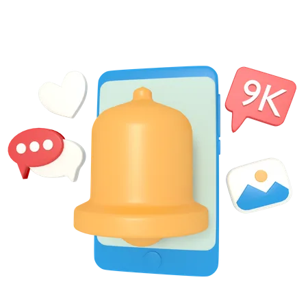 Notification Chating In Phone 3D Illustration