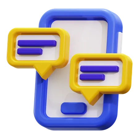 3 D Online Chatting Icon 3D Icon