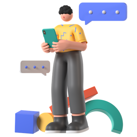 Online Chatting  3D Icon