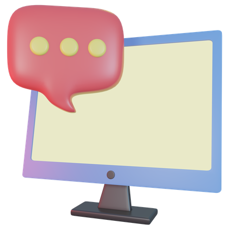Online Chatting  3D Icon