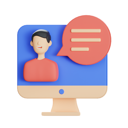 Online Chatting  3D Icon
