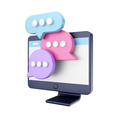 Online Chatting  3D Icon