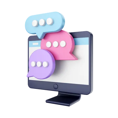 Online Chatting  3D Illustration