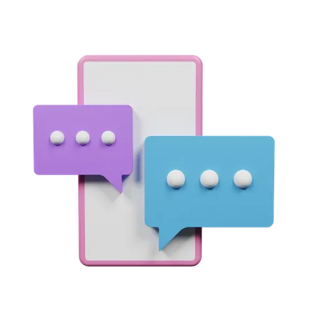 3 D Illustration Of Chatting Concept On Social Media 3D Illustration