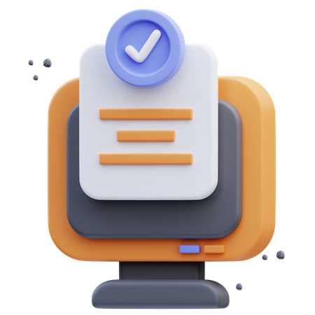 Online Check File  3D Icon