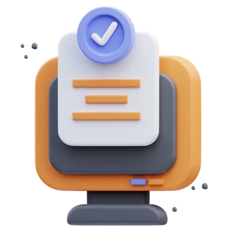 Online Check File  3D Icon