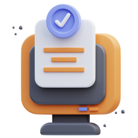 Online Check File 3D Icon