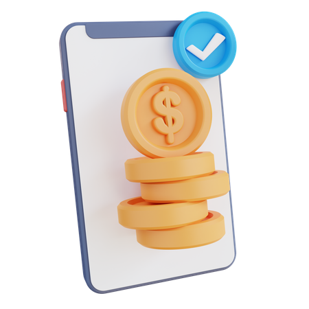 Online Check Money  3D Icon