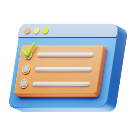 Online Checklist  3D Icon