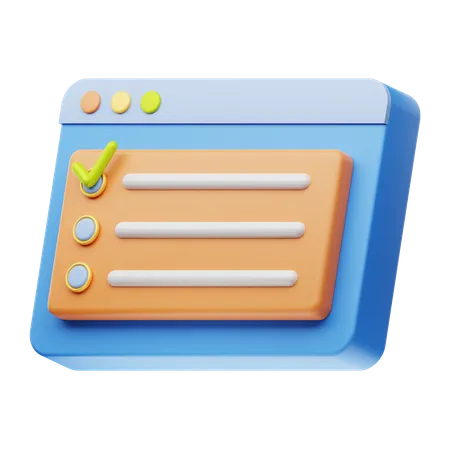 Online Checklist  3D Icon