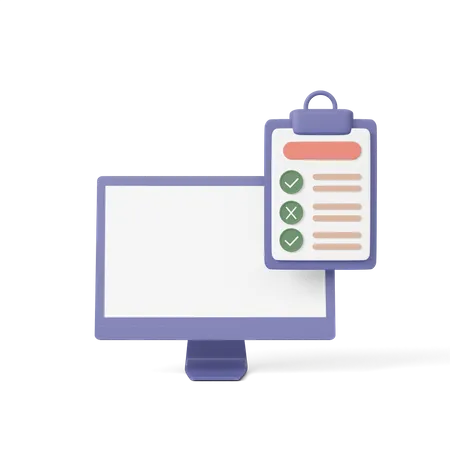Online Checklist 3D Icon