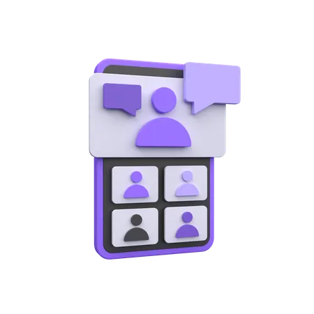 Online Class On Smartphone  3D Icon