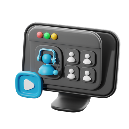 Online Class Webinar  3D Icon
