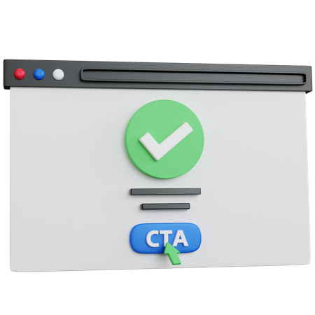 Online Click On Cta  3D Icon