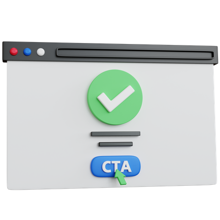 Online Click On Cta 3D Icon