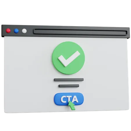 Online Click On Cta 3D Icon