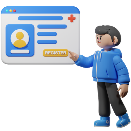 Online Clinic Registration  3D Icon