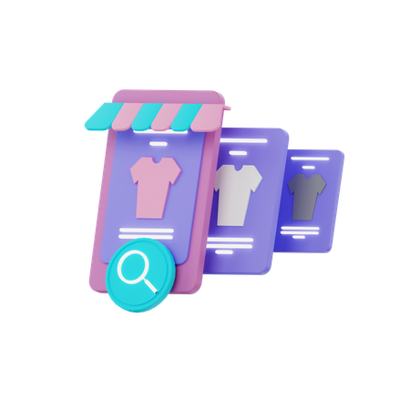 Online Cloth Shopping  3D Icon