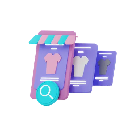 Online Cloth Shopping  3D Icon