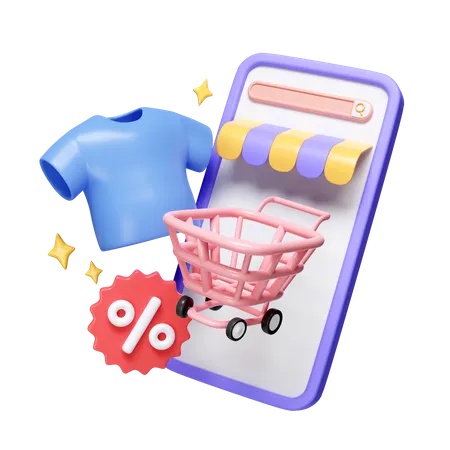 Online Cloth Shopping  3D Icon