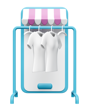 Online Cloth Shopping  3D Icon