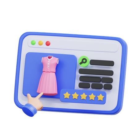 Online Clothe Shopping  3D Icon