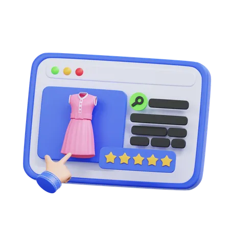 Online Clothe Shopping  3D Icon