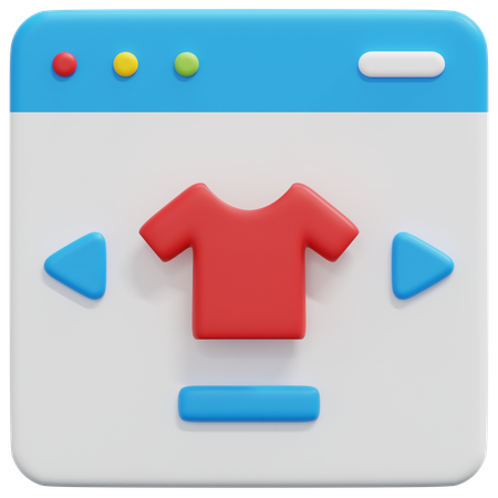Online clothe shopping  3D Icon