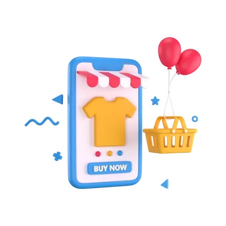 Online Clothe Shopping  3D Illustration