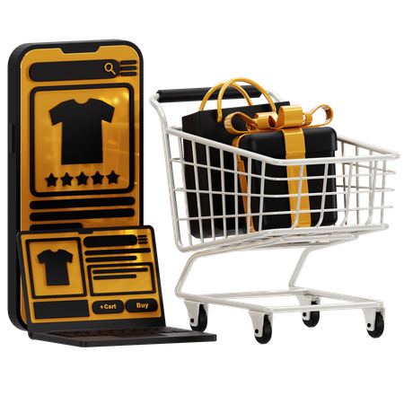 Online Clothe Shopping 3D Icon