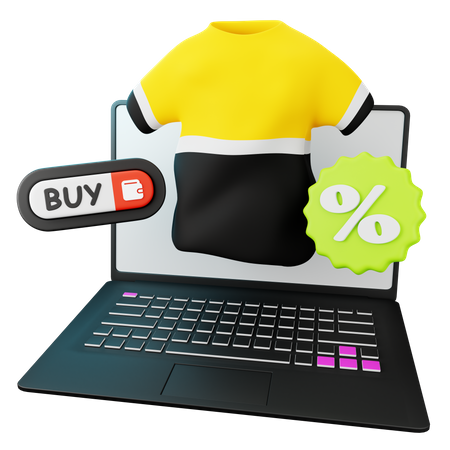 Online Clothes Discount  3D Illustration