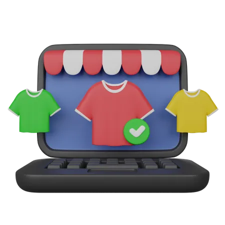 Online Clothes Shopping  3D Icon