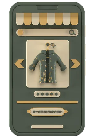 Online Clothes Shopping  3D Icon