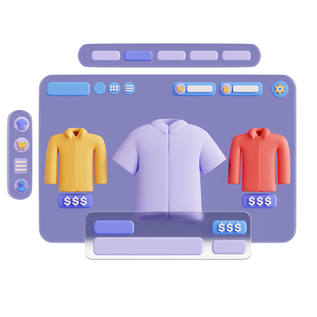 Online Clothes Shopping  3D Icon