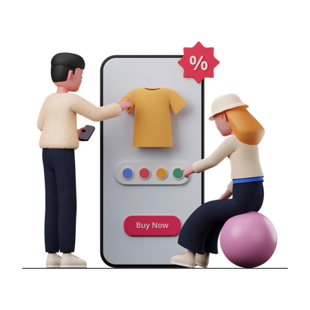 Online clothes shopping  3D Illustration