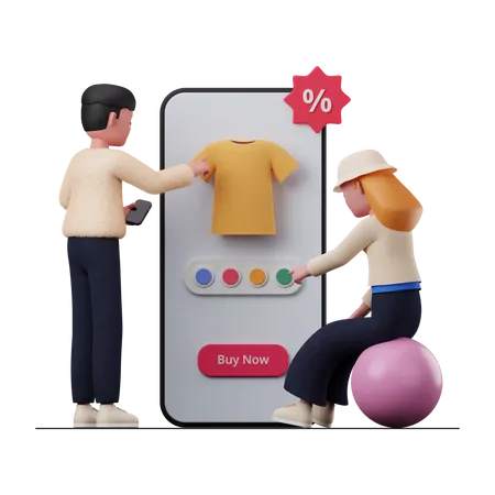 Online clothes shopping  3D Illustration