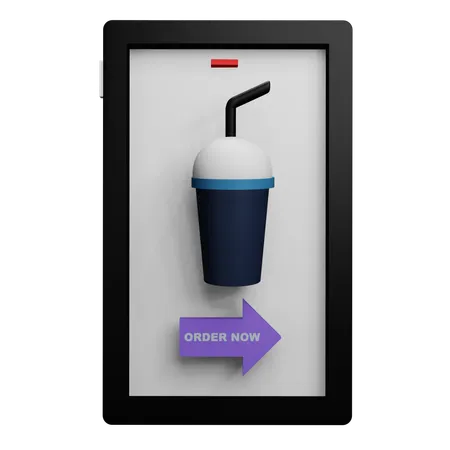 Online drink Order  3D Icon