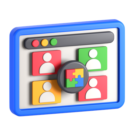 Online Collaboration Spaces  3D Icon