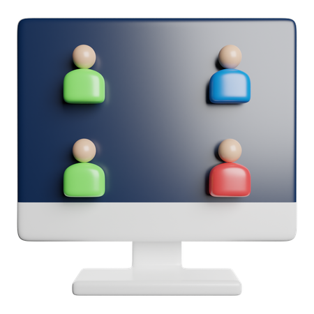 オンライン会議  3D Icon