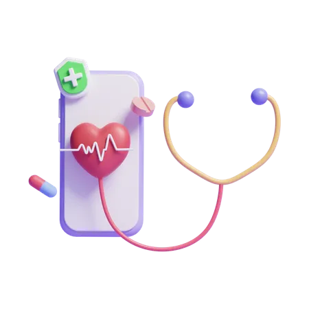 3 D Patient Heart Checkup Concept Icon 3D Icon