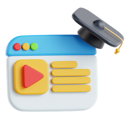 Online Course  3D Icon