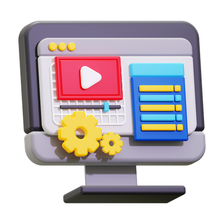 Online course  3D Icon