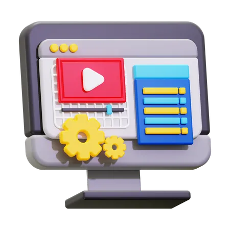 Online course  3D Icon