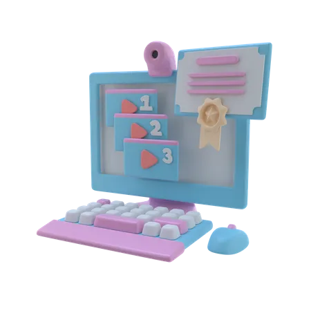 Online Course  3D Icon